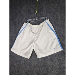 Nike Fit Dry‎ Athletic Shorts White Blue Trim Activewear Men Sz XL White Running